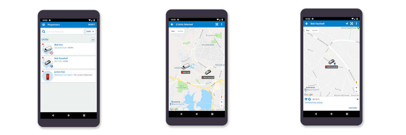 Mobile tracking app for JDL vehicles